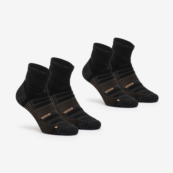Produktbild Quechua Wandersocken halbhoch 2 Paar - Hike 900 schwarz (35 - 38)
