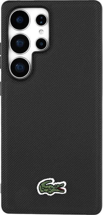 Produktbild Lacoste Case Iconic Petit Pique Woven Logo MagSafe to Samsung Galaxy S25 Ultra black (Samsung Galaxy S25 Ultra)