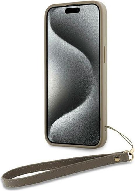 Actual product image DKNY DKHCP15SPBSWSE iPhone 15 / 14 / 13 6.1" beżowy/beige hardcase Wrist Strap Stock Logo (Apple iPhone 13, Apple iPhone 14, Apple iPhone 15)