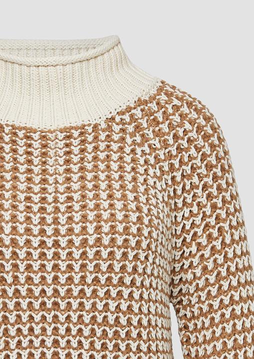 Produktbild s.Oliver Strickpullover Gemusterter Strickpullover mit Stehkragen im Relaxed Fit (48)