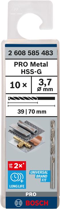 Immagine prodotto Bosch Professional Zubehör Trapano PRO Metal HSS-G, 3,7 x 39 x 70 mm (3,7 mm)