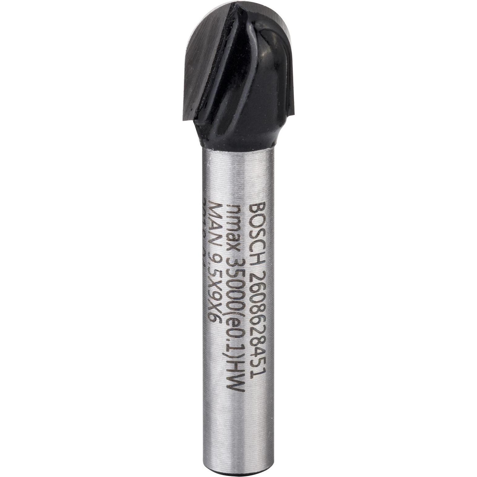 Bosch Professional Zubehör, Fräser, Hohlkehlfräser, 6 mm, R1 4,7 mm, D 9,5 mm, L 9,2 mm, G 40 mm
