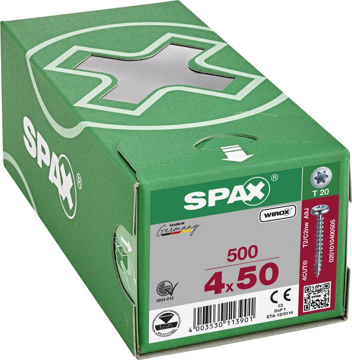 Produktbild Spax Halbrundkopf T-Star Plus T20 Vollgewinde Wirox (500 Schrauben pro Stück)