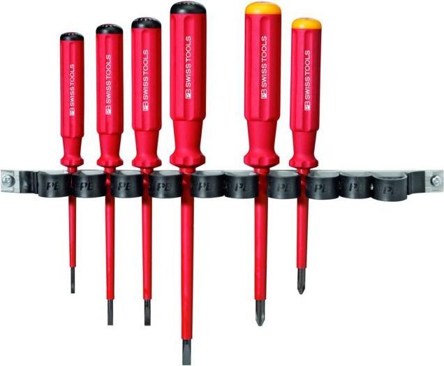 PB Swiss Tools Elektriker-Schraubendreher-Sortiment, 6-teilig für Schlitz und Phillips, vollisoliert