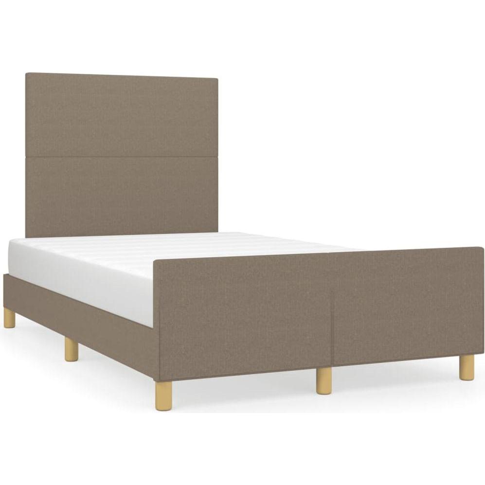 VidaXL, Bett, Bettgestell mit Kopfteil Stoff (120 x 190 cm)