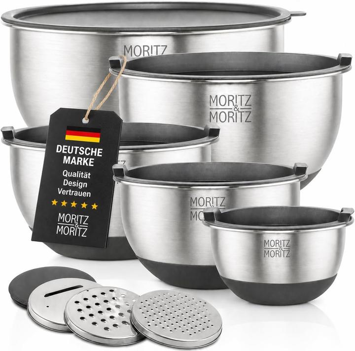 Moritz & Moritz Edelstahl Rührschüssel Set (25.50 cm, 4.50 l, 5x)