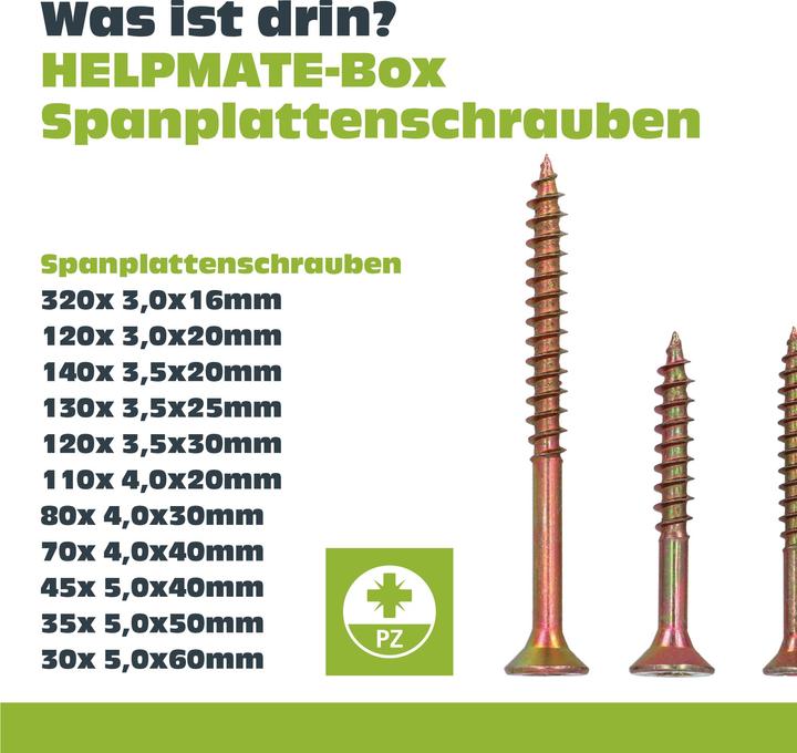Image du produit Helpmate Kit de vis pour panneaux d'aggloméré