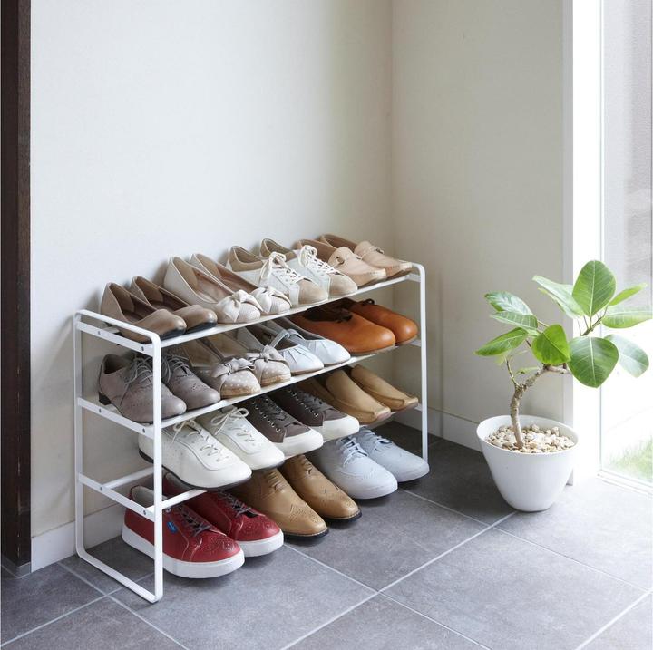 Actual product image Yamazaki 3-tier extendable shoe rack FRAME (41 x 25 x 46 cm)