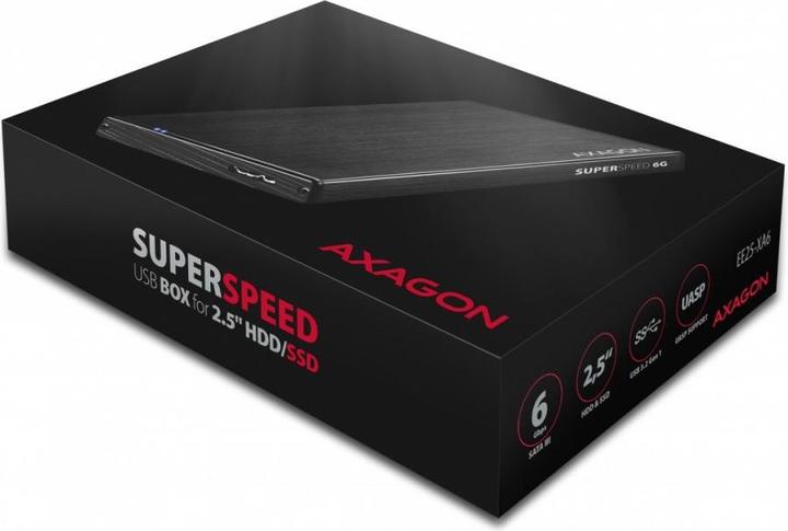 Productafbeelding Axagon EE25-XA6 - HDD / SSD behuizing - 2,5 Inch - SATA - Serial ATA II - Serial ATA III (2.5")
