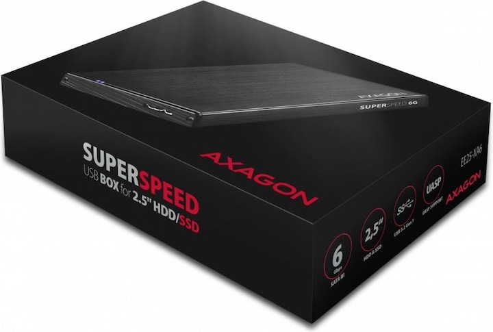 Actual product image Axagon EE25-XA6 - HDD / SSD Enclosure - 2.5 Inch - SATA - Serial ATA II - Serial ATA III (2.5")