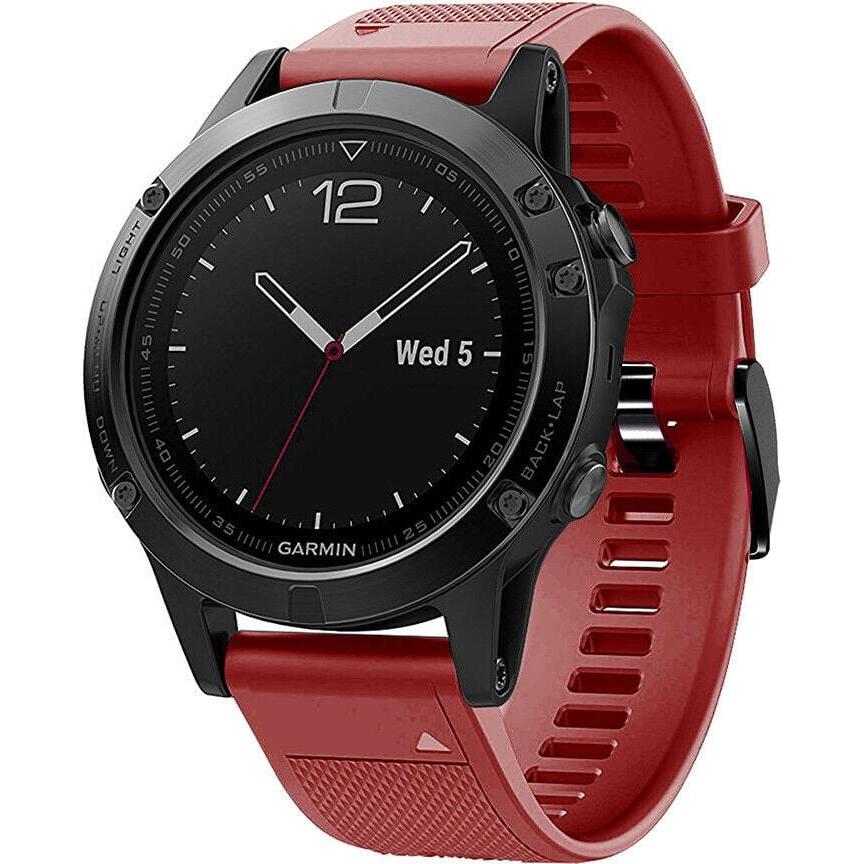 Strap-it Armband (22 mm, Silikon, fenix 5), Uhrenarmband, Rot