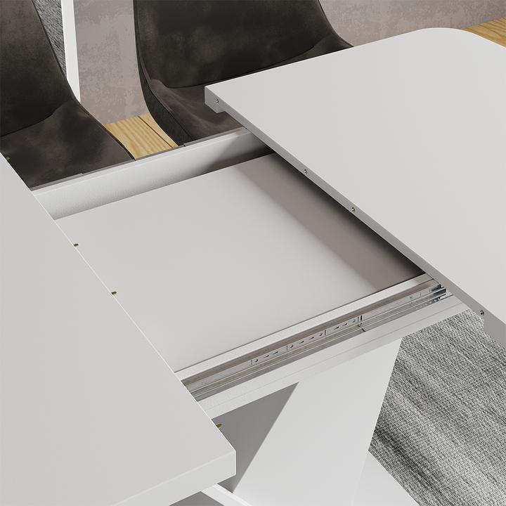 Produktbild Vicco Esstisch Fenaro, Weiss/Weiss, 120 x 80 cm ausziehbar