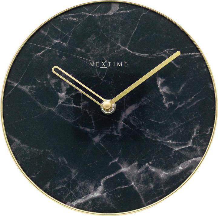 Actual product image Nextime Table Clock Marble Ø 20 cm Black (20 cm)