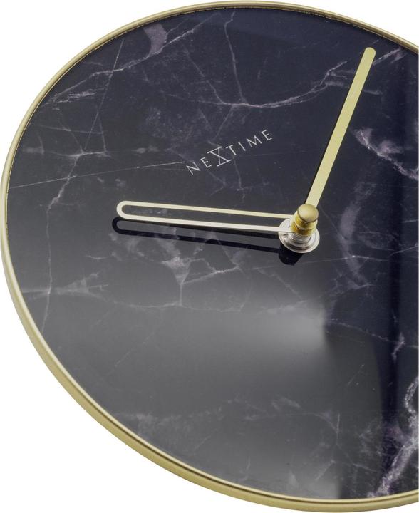 Actual product image Nextime Table Clock Marble Ø 20 cm Black (20 cm)