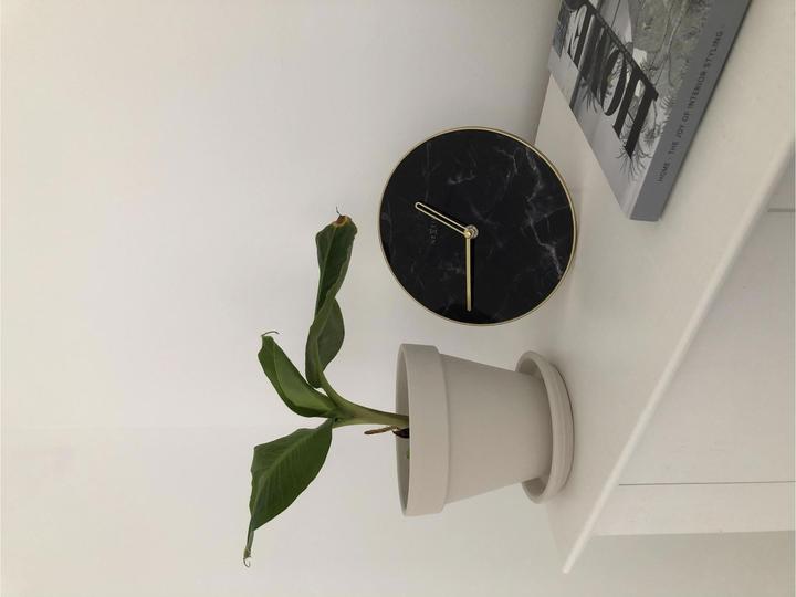 Actual product image Nextime Table Clock Marble Ø 20 cm Black (20 cm)