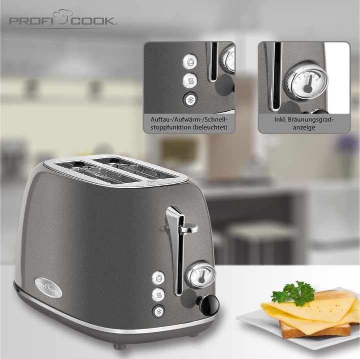 Immagine prodotto Proficook Tostapane PC-TA 1193 Antracite/Acciaio inossidabile