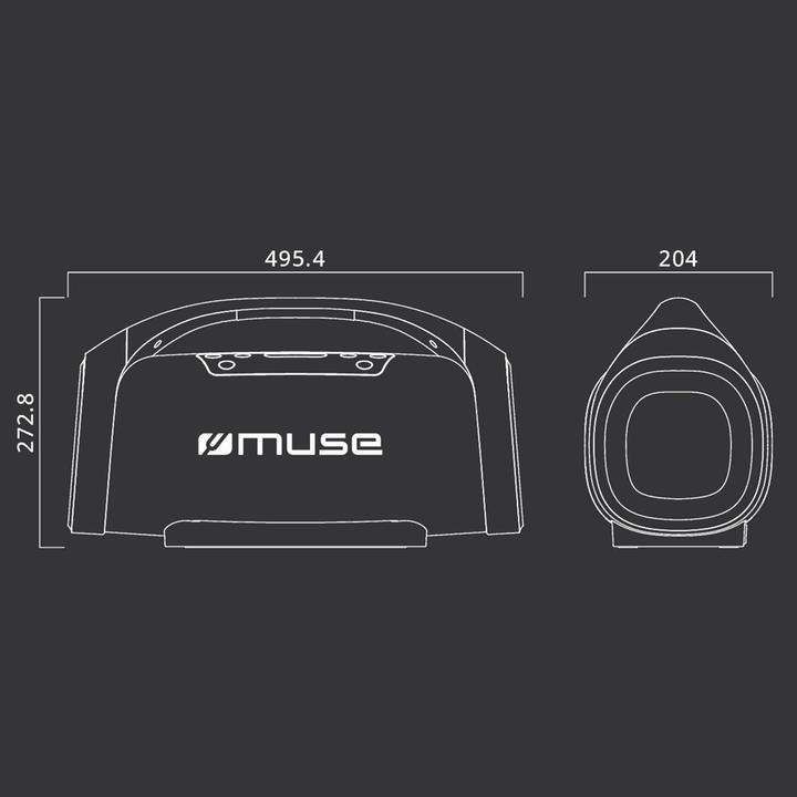 Actual product image Muse Portable Bluetooth Speaker Splash Proof, Black (10 h)