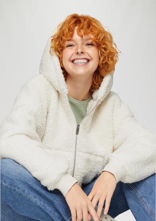 Produktbild s.Oliver Sweatshirt Oversized Sweatjacke aus Teddy-Plüsch (M)