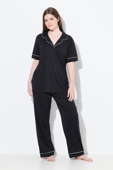 Produktbild Ulla Popken Pyjama, Zierpaspeln, Reverskragen, Halbarm (42, 44)