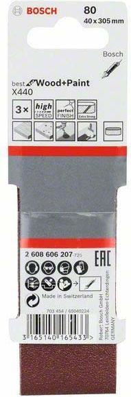Actual product image Bosch Professional Zubehör PRO X440 Schleifband, 40 x 305 mm, G80 (80)
