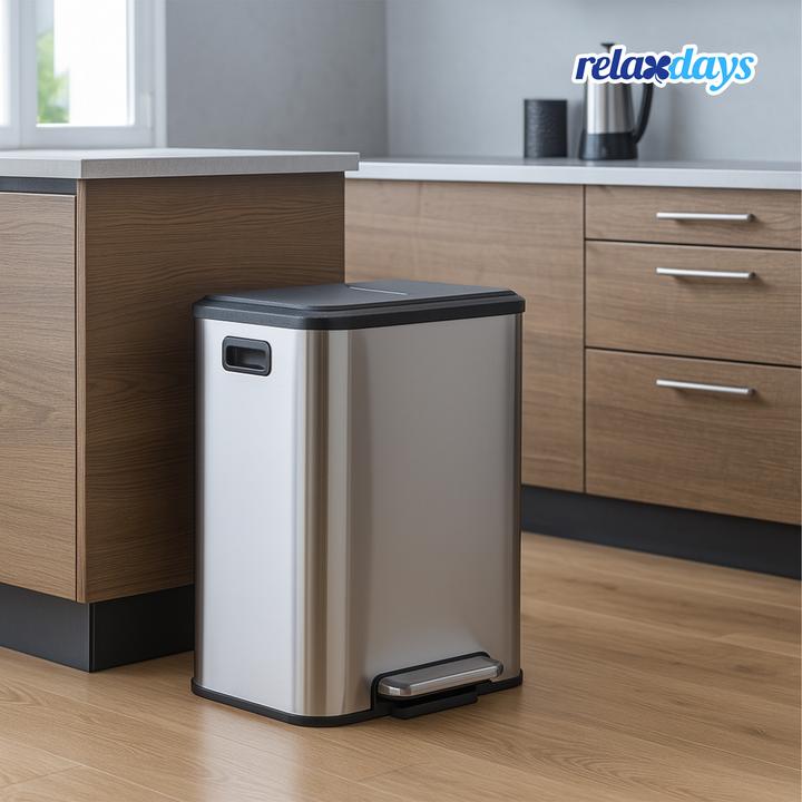 Produktbild Relaxdays Mülleimer mit 2 Fächern 2 x 15 Liter (30 l)