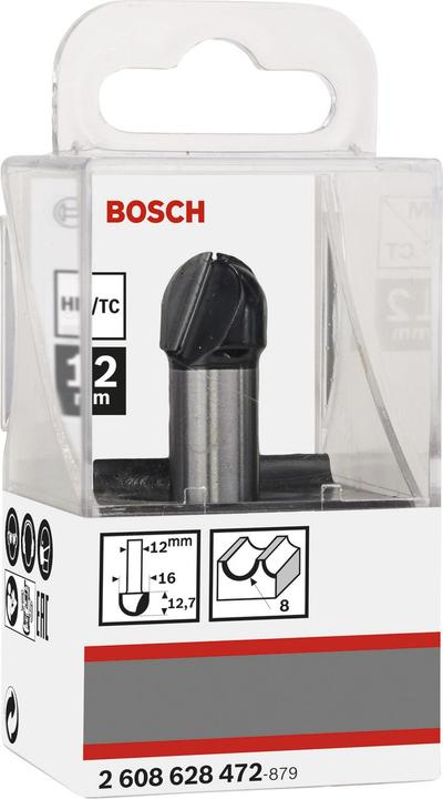 Produktbild Bosch Professional Zubehör Hohlkehlfräser, 12 mm, R1 8 mm, D 16 mm, L 12,7 mm, G 54 mm