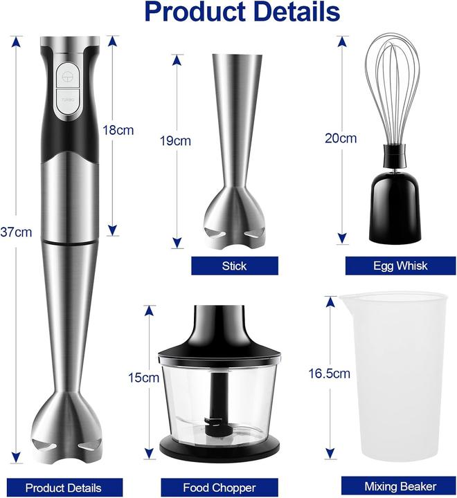 Produktbild Nwouiiay 6-in-1 Stabmixer mit Spritzschutz