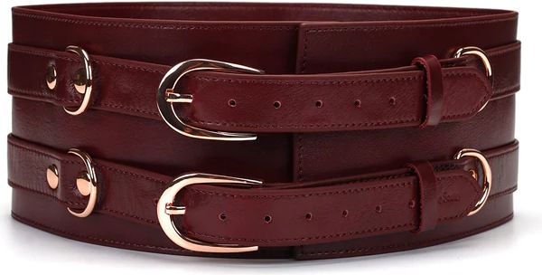 Produktbild Liebe Seele Wine Red Echtleder Taille Korsett Grösse S