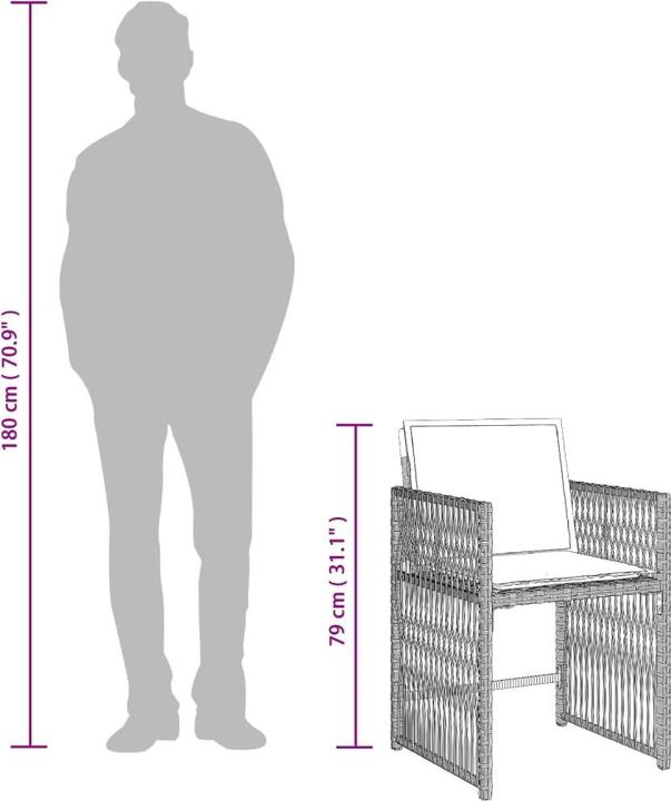 Actual product image vidaXL Garten Essgruppe (106 cm)