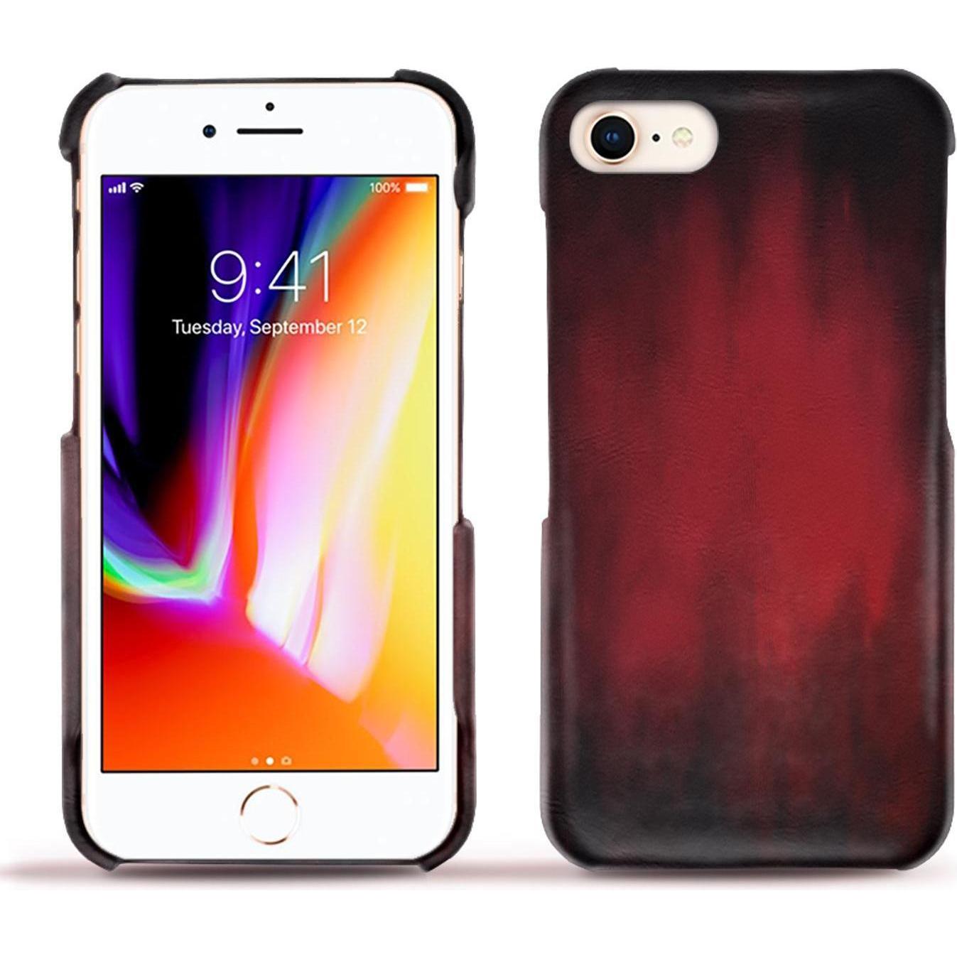 Noreve Lederschutzhülle (Apple iPhone 8), Smartphone Hülle, Rot