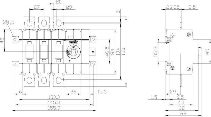 Actual product image Siemens 3KD3834-0NE40-0 Switch-disconnector 250A size 2