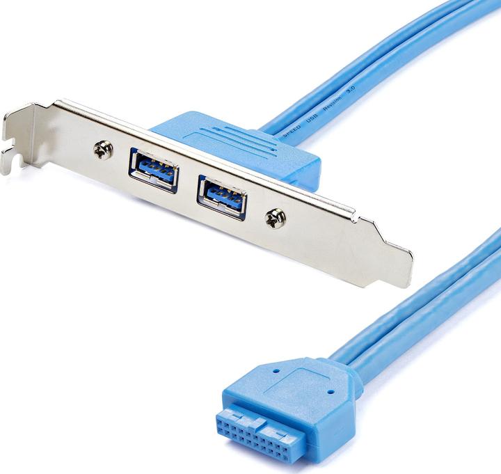Produktbild StarTech 2 Port USB 3.0 A Buchse Slotblech - USB 3 Pin Header Slotblech Konsole