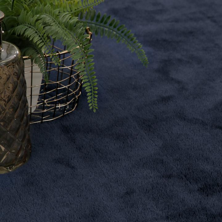 Produktbild Paco Home Teppich Weich Super Soft Wohnzimmer Navy-Blau - 140x200 (140x200 cm)