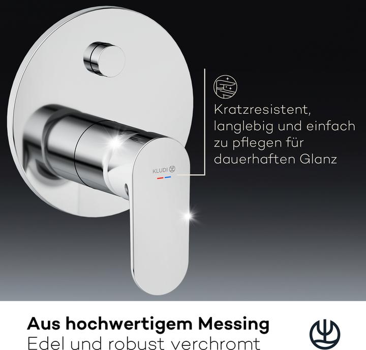 Produktbild Kludi X1 Unterputz Wannefüll-& Brause-Einhandmischer, push & switch