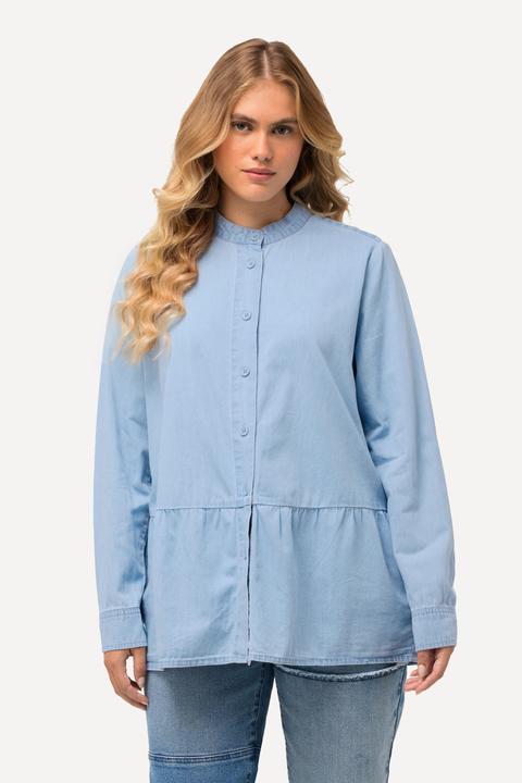 Actual product image Ulla Popken Soft Denim Blouse with Peplum Panel (46, 48)
