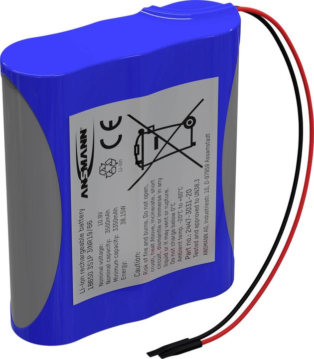 Produktbild Ansmann Li-Ion Battery Pack 3S1P (1 Stk., 18650, 3500 mAh)