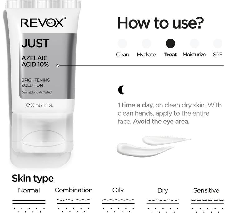 Actual product image Revoxb77 Just Azelaic Acid 10% (30 ml, 24h cream)