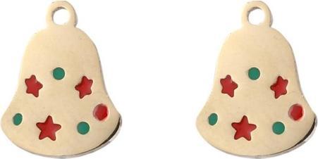 Actual product image Snazzy Santa Christmas bell ear stud from