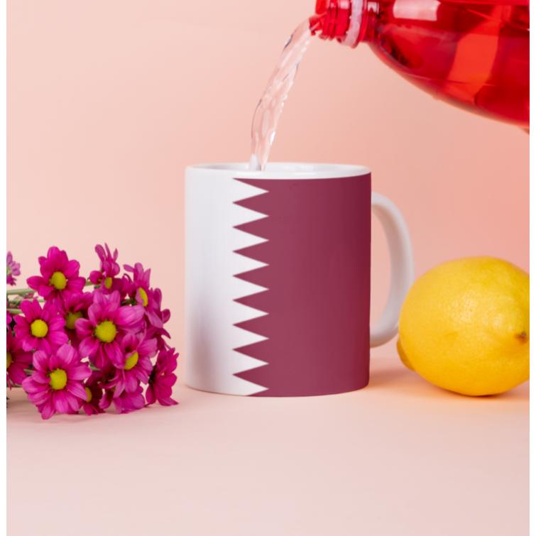 Tinisu, Tasse, Katar Kaffeetasse Flagge Pot Kaffee Tasse Qat Becher Coffeecup BÃ¼ro Tee (325 ml, 1 x)