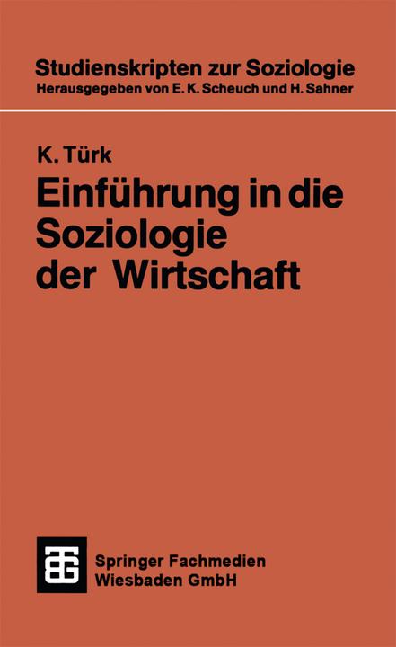 Produktbild Einführung in die Soziologie der Wirtschaft (Deutsch, 1987)