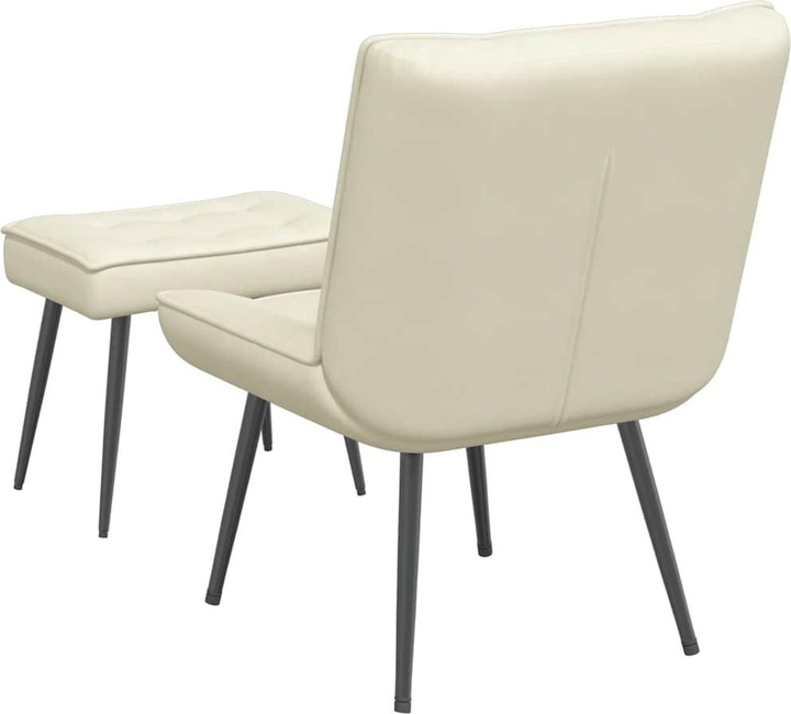 Immagine prodotto VidaXL Poltrona relax con sgabello poltrona in velluto crema poltrona con sgabello