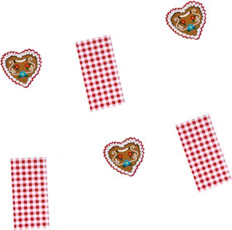 Actual product image Papstar Flag chain "Hüttengaudi", red / white made of paper, length: 4 m, dimensions of flags: 120 x 235 mm (1 pcs.)