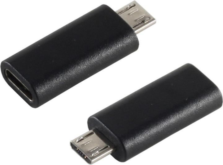 Actual product image S-Conn 14-05019 USB 2.0 MicroB USB 3.1 C Black Cable interface/adapter (USB 2.0, USB 3.1)