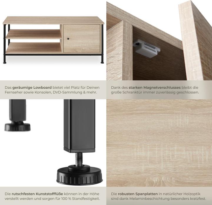 Image du produit tectake Meuble bas Durban 110x40x45,5cm
