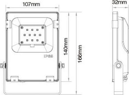 Actual product image Milight RGBW Radio Professional LED Floodlight 10W IP65 with Remote Control (1000 lm, IP65)