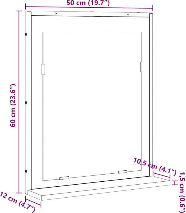 Produktbild vidaXL Badezimmer Spiegel (50 x 60 cm)
