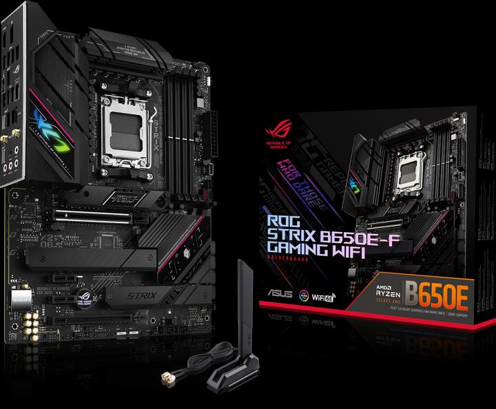 Image du produit ASUS ROG STRIX B650E-F GAMING WIFI (AM5, AMD B650E, ATX)