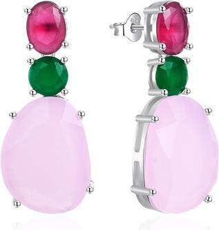 Image du produit Agato Silver Dangle Earrings With Colored Glass Agt-E014pc