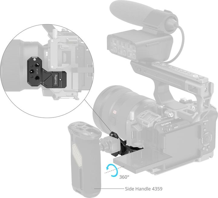 Image du produit SmallRig Adaptateur d'extension de poignée latérale avec NATO Clamp 4458