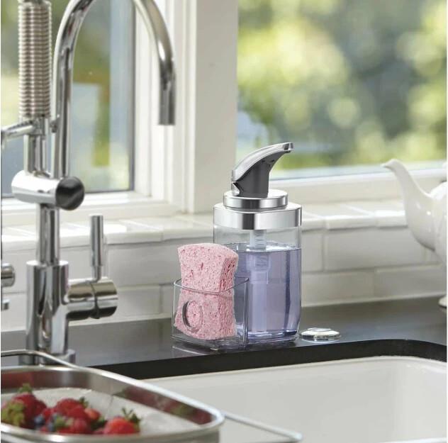 Image du produit Simplehuman Distributeur de savon avec caddy 650 ml, argent/transparent